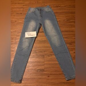 Skinny Leg Blue Denim Jeans